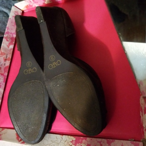 Cato Brown Felt Suede 9M Wedge - Picture 3 of 6